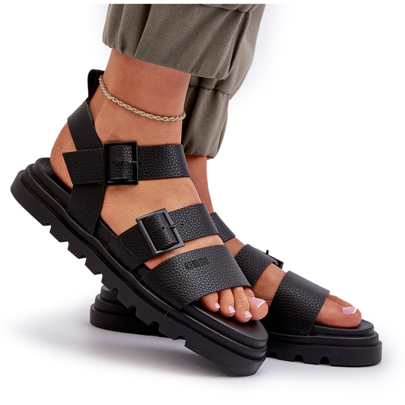 Sandale eco-piele pentru femei Big Star NN274065 Negru 4