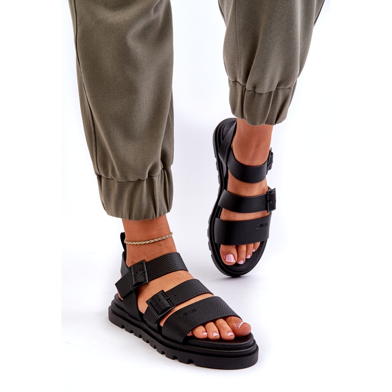 Sandale eco-piele pentru femei Big Star NN274065 Negru 1