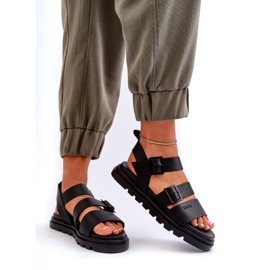 Sandale eco-piele pentru femei Big Star NN274065 Negru 2