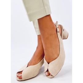 Sandale Venus Beige cu toc înalt bej 2