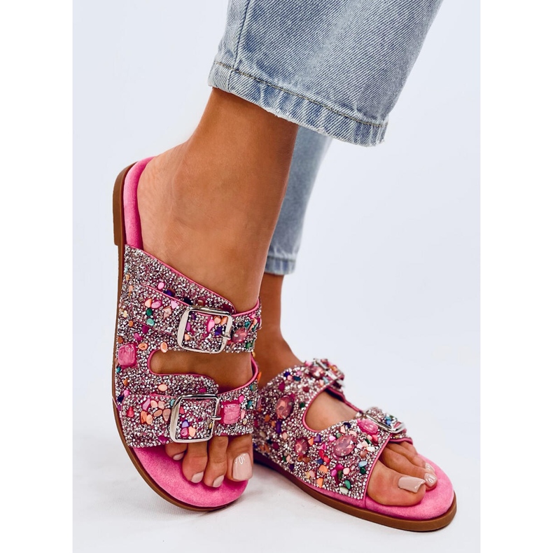 Șlapi Coult din piatră fuchsia roz 1