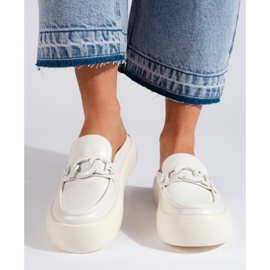Flip-flops albi de damă cu platformă 2