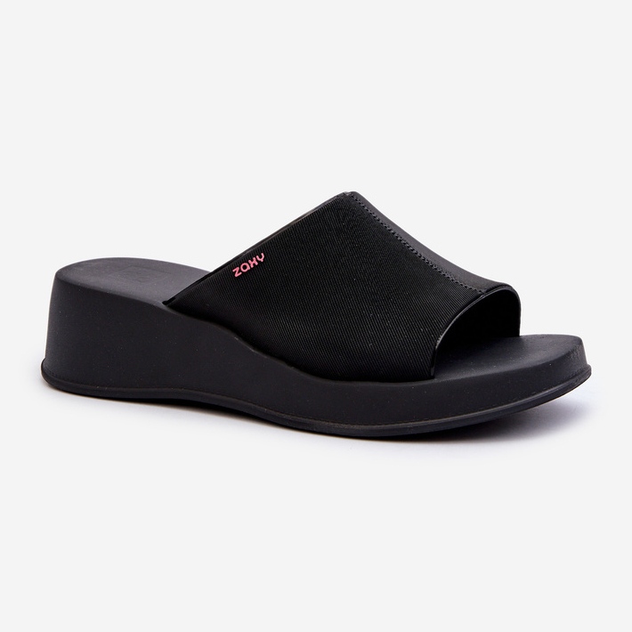 Flip-flops cu pană pentru damă parfumate ZAXY LL285084 Negru 1