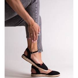 Espadrile negre cu toc deschis Big Star FF274526 negru 1