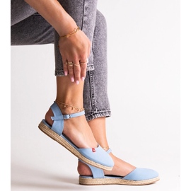 Espadrile albastre cu toc deschis Big Star FF274532 albastru 1
