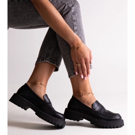 Pantofi din piele neagra Big Star LL274458 negru 1