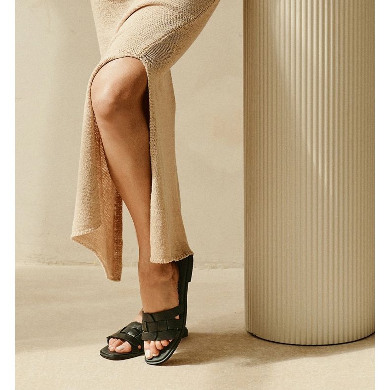 Marco Shoes Sandale cu curea împletită negru 1