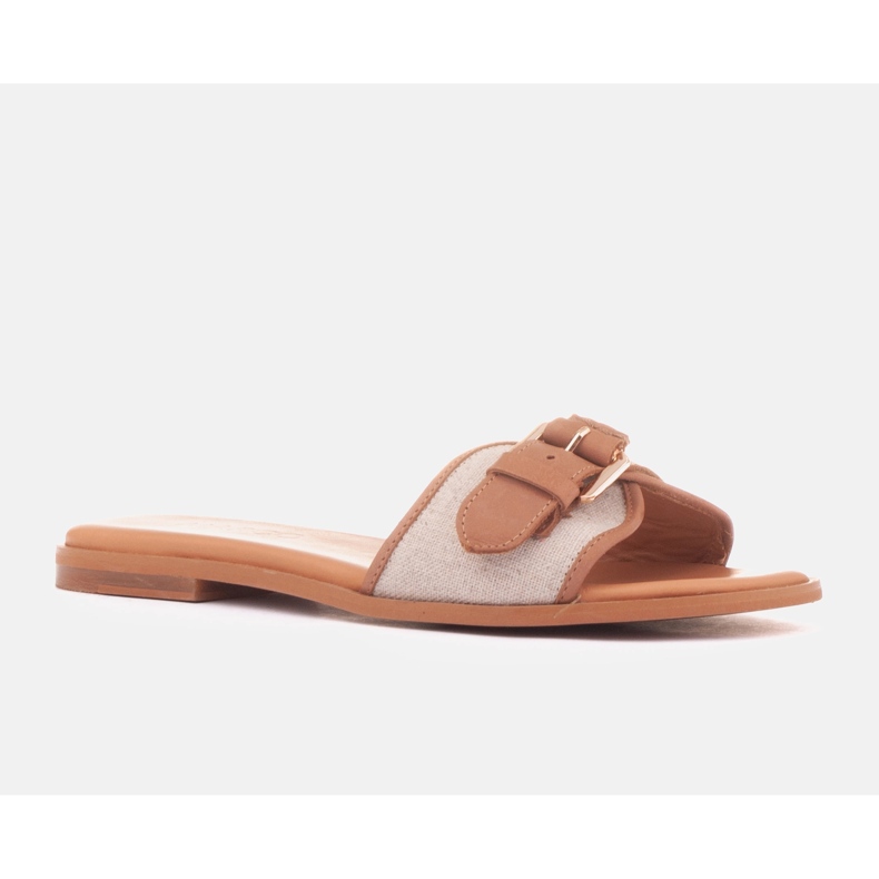 Marco Shoes Șlapi Fibbia bej 1