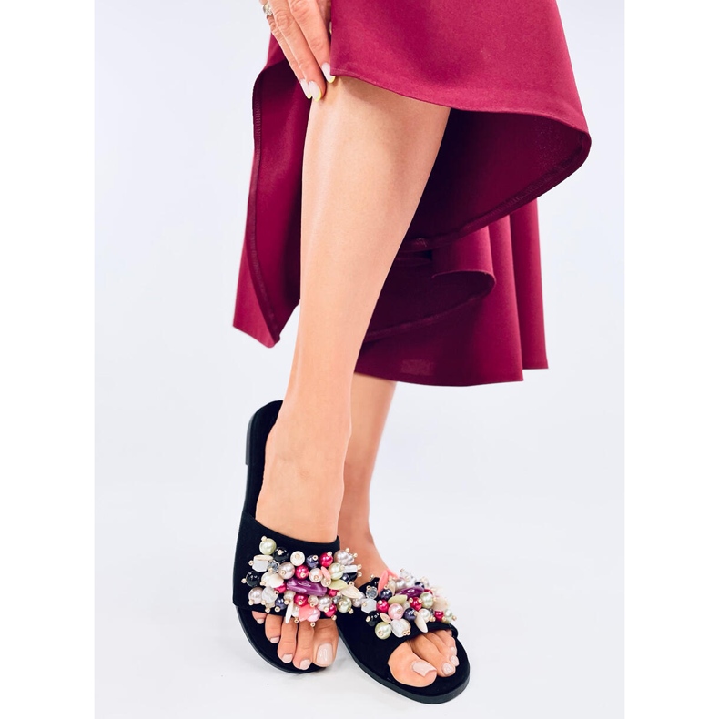 Lumsen Slapi negri cu pietre colorate negru 2