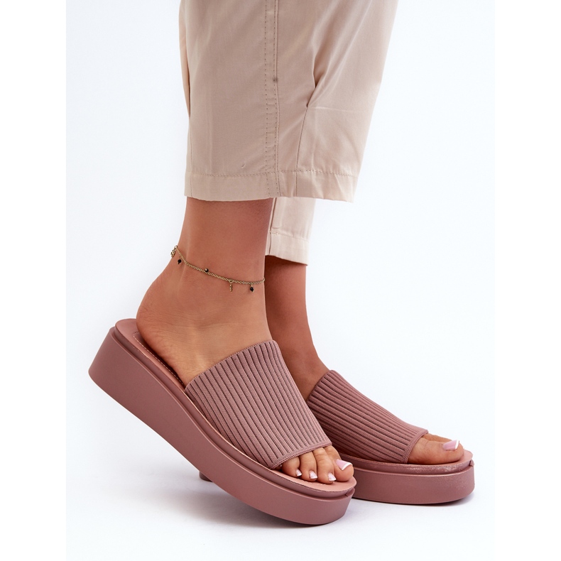 Slapi cu platformă pentru femei Sergio Leone SK083H, roz 2