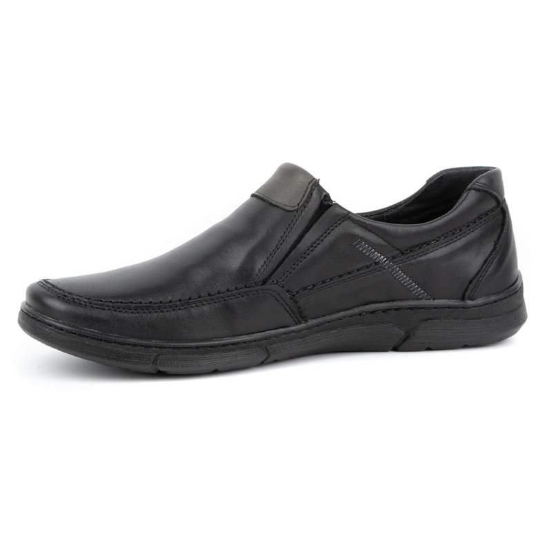 Olivier Pantofi slip-on pentru bărbați din piele 62K negru 1