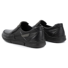 Olivier Pantofi slip-on pentru bărbați din piele 62K negru 4