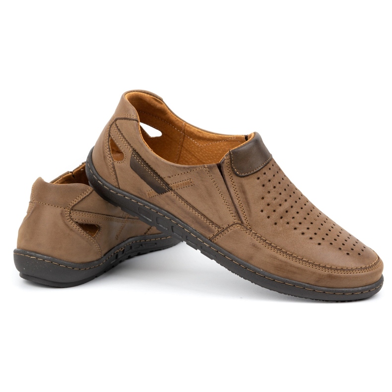 Olivier Mocasini din piele pentru bărbați pentru vara 602 maro 5