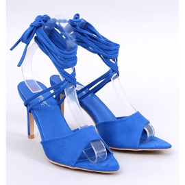 Sandale cu toc inalt Gennaro Blue siret albastru 1