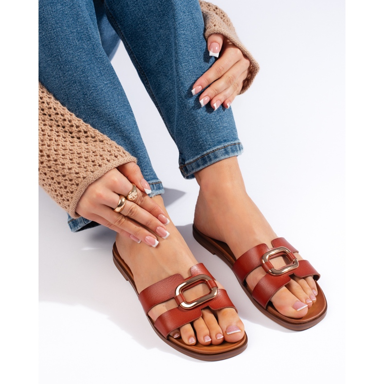 Șlapi maro pentru damă de Sergio Leone 1