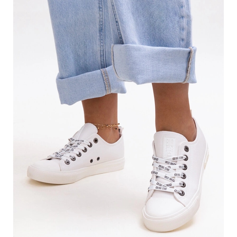 Tenisi albi din piele ecologica Big Star KK274105 1