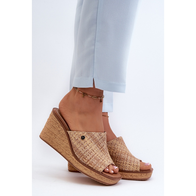 Flip-flops pentru femei Sergio Leone KL213 bej 1