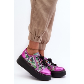 Pantofi de damă din piele pe platformă Maciejka 06479-15 fucsia roz 2 Pantofi de damă din piele pe platformă Maciejka 06479-15 fucsia roz 2