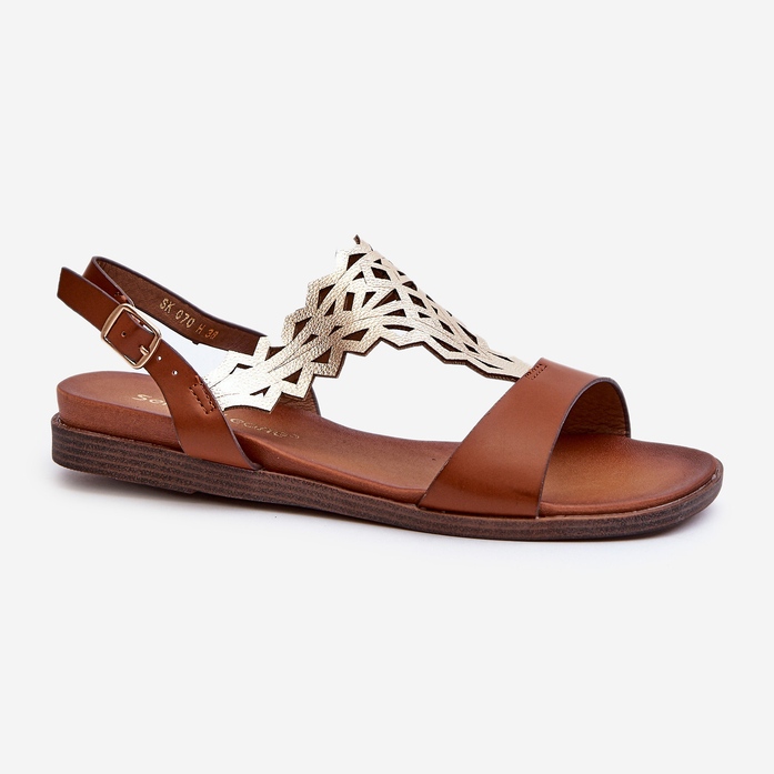 Sandale plate pentru femei Sergio Leone SK070H, maro 1