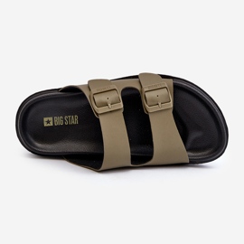 Flip-flops pentru bărbați ușoare cu catarame Big Star NN174592 Verde închis 1