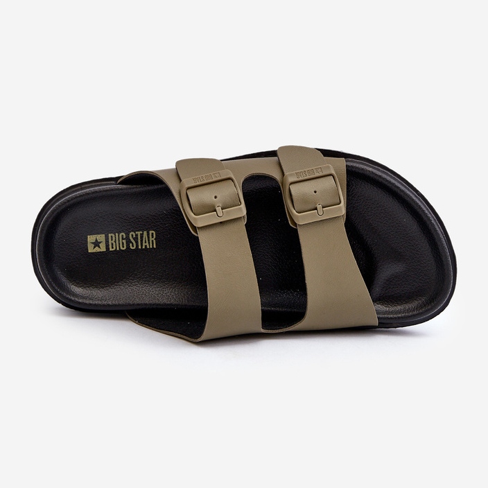 Flip-flops pentru bărbați ușoare cu catarame Big Star NN174592 Verde închis 1