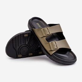 Flip-flops pentru bărbați ușoare cu catarame Big Star NN174592 Verde închis 2