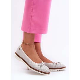 Balerina ajurata de dama din piele naturala Maciejka P6509-11 alb 2 Balerina ajurata de dama din piele naturala Maciejka P6509-11 alb 2