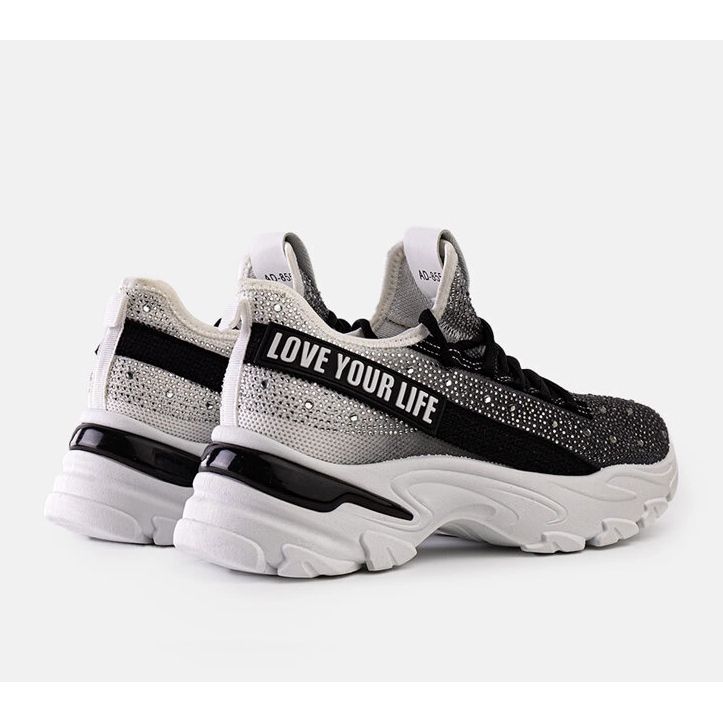 Tenisi masivi strălucitori albi și gri de la Senai negru 1