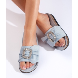 Flip-flops albastri cu talpa de pluta albastru 2