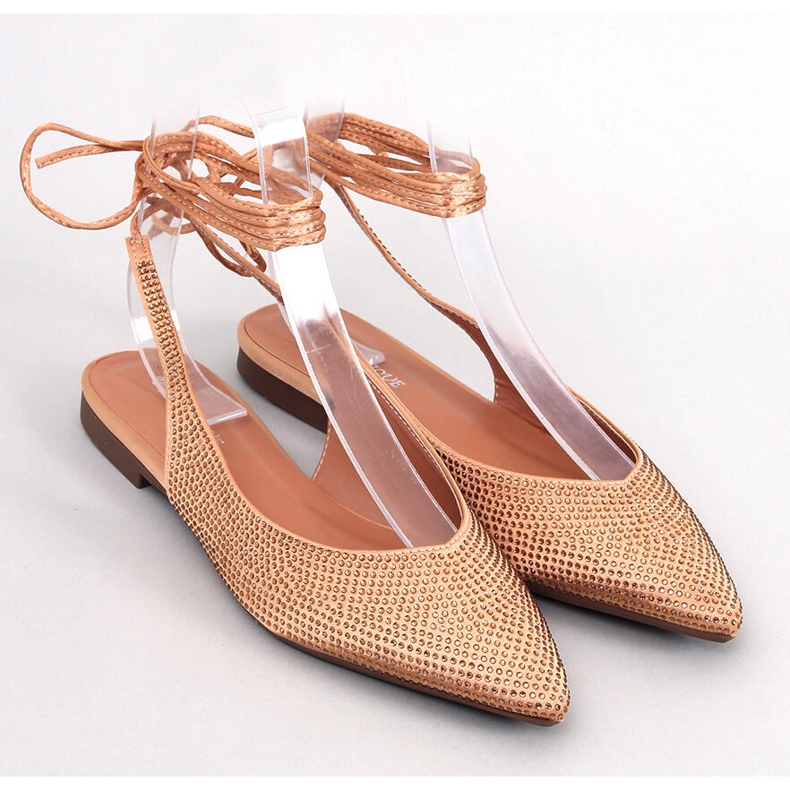 Balerini cu toc deschis cu strasuri de la Vonda Champagne de aur 1