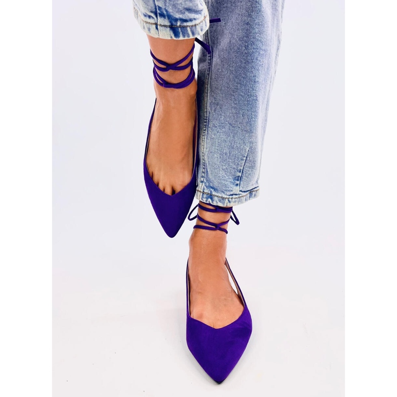 Balerini Dentoni Purple cu șireturi violet 1