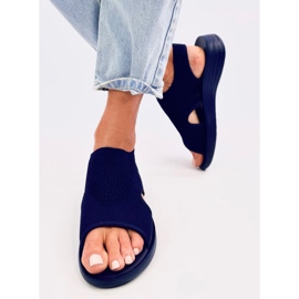 Sandale moi ajurate Aldos Navy albastru 2