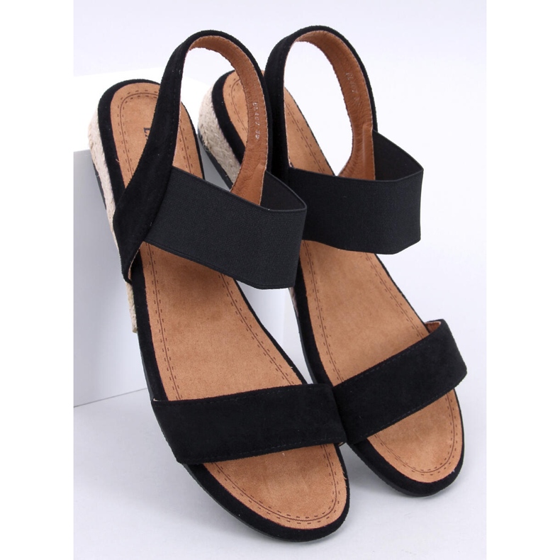 Sandale espadrile cu pană joasă Amalf Black negru 1 Sandale espadrile cu pană joasă Amalf Black negru 1