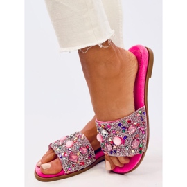 Șlapi Abriel Fuchsia piatră roz 4