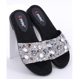 Șlapi Abriel Black stone negru 1