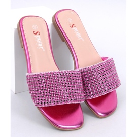 Șlapi Yanni Fuchsia cu strasuri roz 1