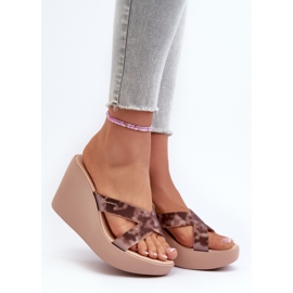 Flip-flops cu pană de damă 83520 Ipanema High Fashion Slide Fem Beige bej 2