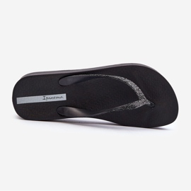 Flip-flops de damă cu o curea cu sclipici 83386 Ipanema Mesh Chic Plat Fem Black negru 1