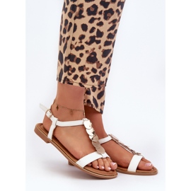 Sandale Plate Damă Din Piele Ecologică, Jeritellia Albă 1