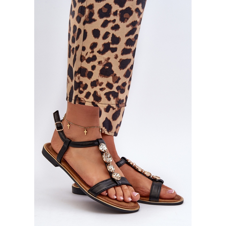 Sandale Plate Dama Cu Decoratiuni Muridia Neagra negru 1