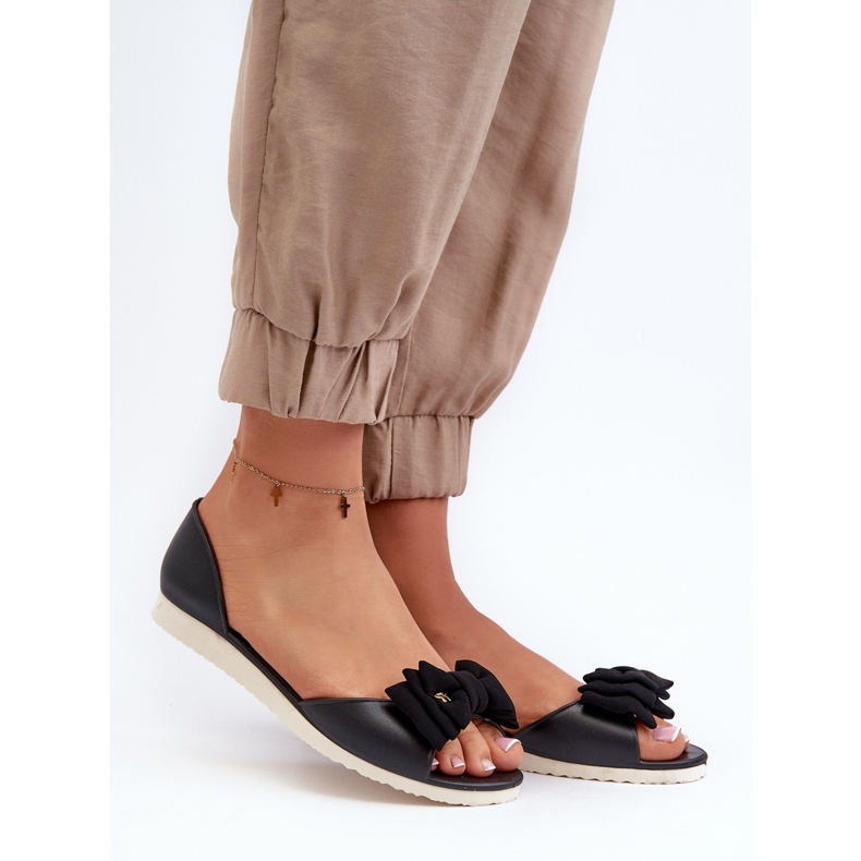 Balerini Cauciuc Dama Cu Fundita, Georia Neagra negru 1 Balerini Cauciuc Dama Cu Fundita, Georia Neagra negru 1