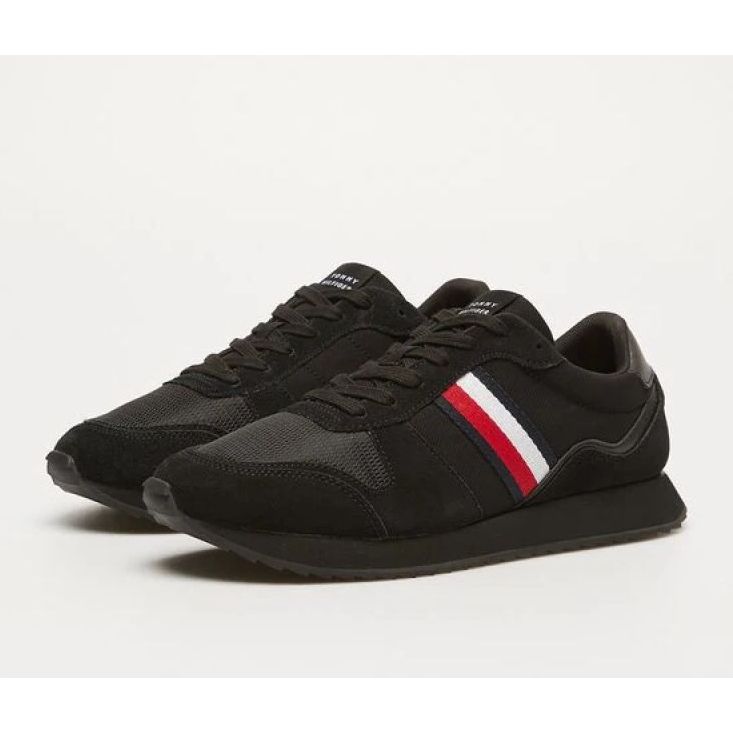 Pantofi Tommy Hilfiger Hi Vulc Low Stripes Mesh M FM0FM04946BDS negru 1