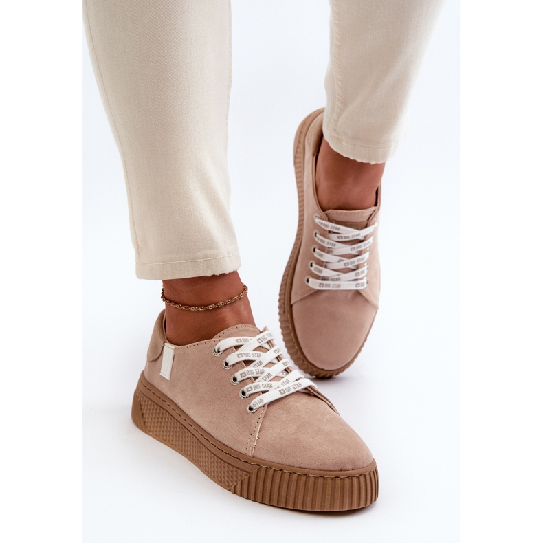 Pantofi de damă cu sistem de spumă cu memorie Big Star NN276002 Bej închis 1