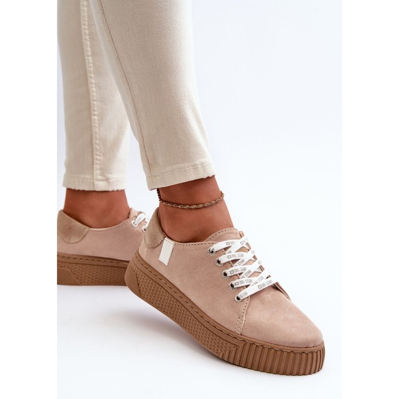 Pantofi de damă cu sistem de spumă cu memorie Big Star NN276002 Bej închis 2