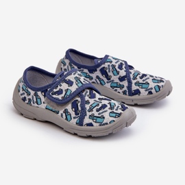 Papuci cu velcro pentru copii Befado 974X529 Gri-Albastru Marin 1