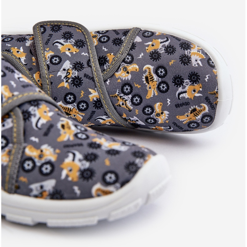 Papuci confortabili pentru baieti cu Velcro Befado 974Y552 Gri 2