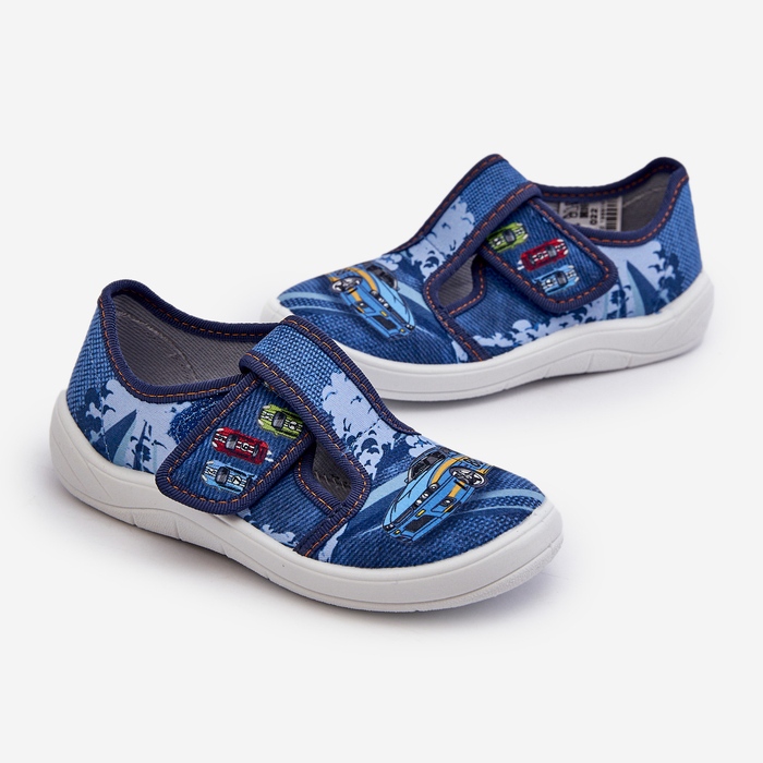 Papuci Velcro pentru copii Befado 911X022 Albastru 2