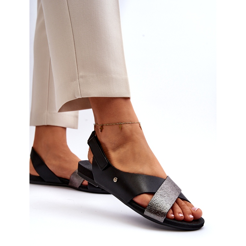 Zazoo 40141 Sandale Piele Cu Velcro, Negru 4