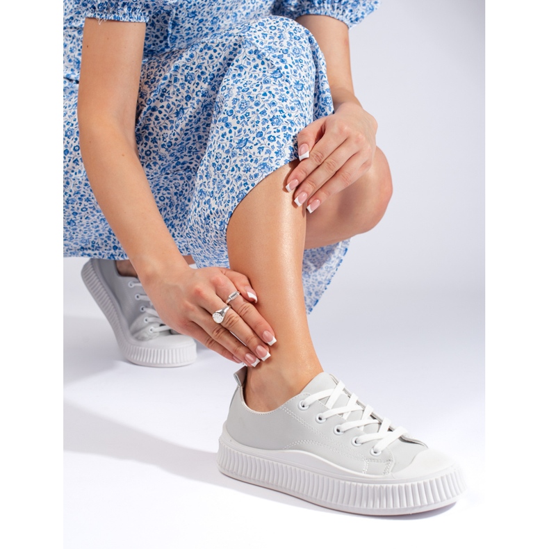 Tenisi dama gri din piele ecologica 2