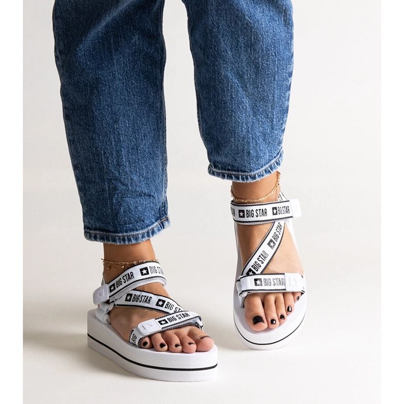 Sandale albe cu platformă Big Star NN274A526 1